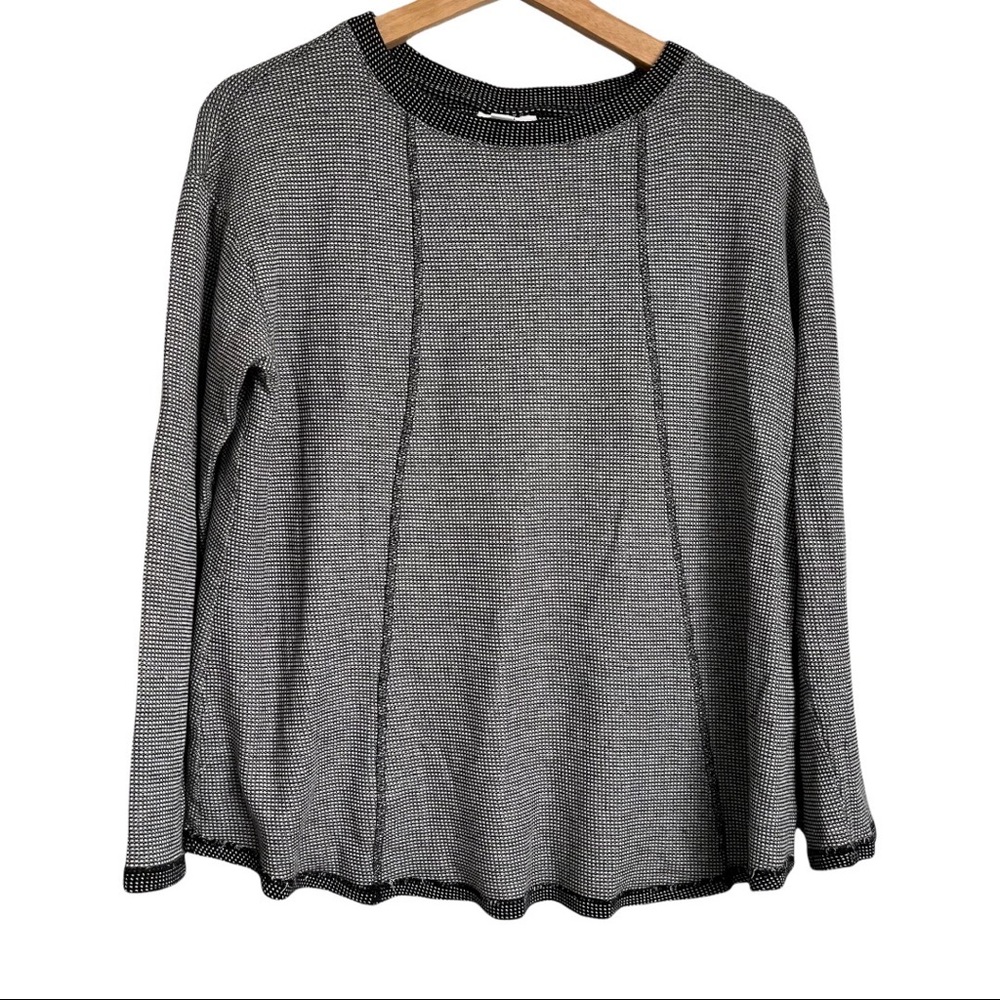 J. Jill Reversible Thermal Knit Long Sleeve Lightweight Pullover Sweater